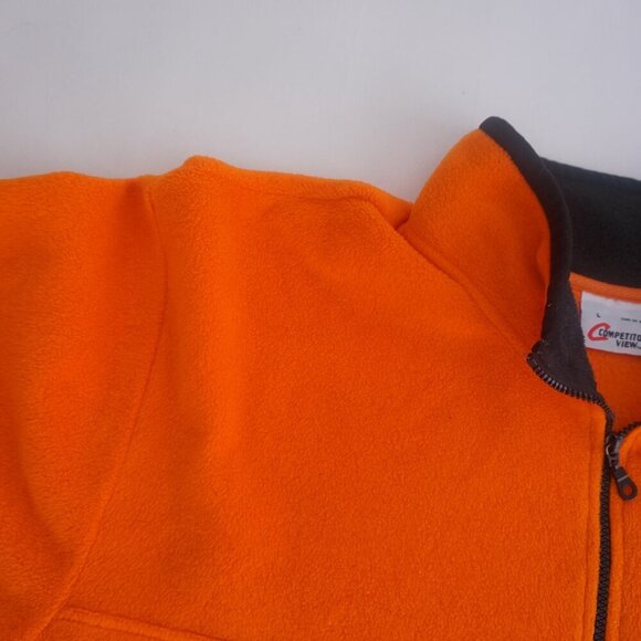 Vtg Tony Stewart #20 Orange Nascar Quarter Zip Fleece Sweater L By Competitors - Picture 11 of 11